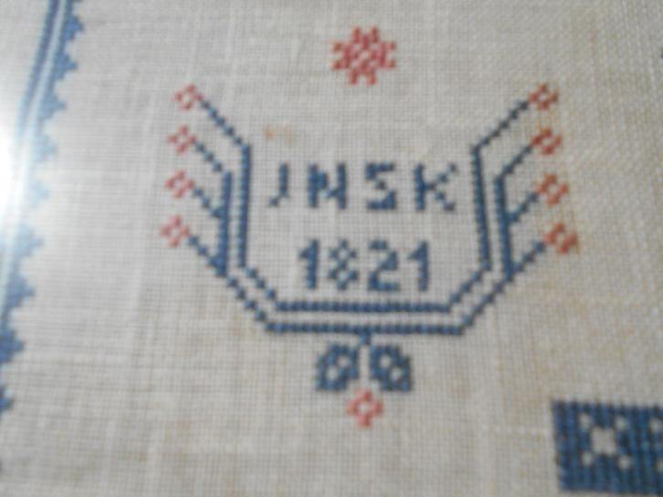 Cross stich Sampler , Kruisjessteek, huwelijk 1851, Muziek en Instrumenten, Samplers, Zo goed als nieuw, Ophalen