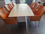 Design tafel en 6 kuipstoelen, Huis en Inrichting, Tafels | Eettafels, Ophalen, Gebruikt, 50 tot 100 cm, Vijf personen of meer