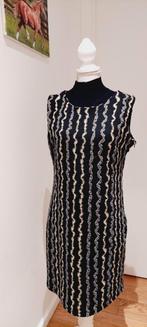 Robe vintage noir avec dorés pour hiver taille 42 made Italy, Kleding | Dames, Ophalen, Zo goed als nieuw, Zwart