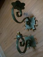 2 smeedijzeren WANDLAMPEN voor lamp of kaars, Ophalen of Verzenden