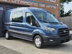 Ford Transit L3H2 - Dub Cab 7Zits - NIEUW MODEL 2024 - 0 KM, Stof, Blauw, 7 zetels, Bedrijf