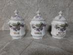 Pots à épices anciens en porcelaine - 3 pièces, Enlèvement ou Envoi