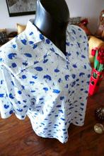 opfleurend wit/grijs/blauw bebloemde blouse maat L, Vêtements | Femmes, Blouses & Tuniques, Comme neuf, Bleu, Vintage, Taille 42/44 (L)