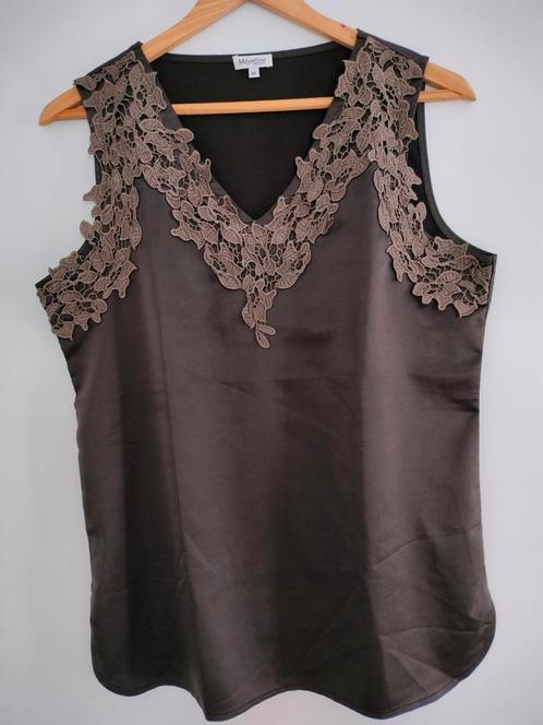 Prachtige zijde-achtige top met broderie. Mayerline Medium, Kleding | Dames, Topjes, Zo goed als nieuw, Maat 38/40 (M), Bruin