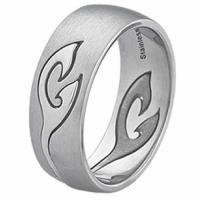 Roestvrij stalen tribal herenring - OPRUIMING!, Handtassen en Accessoires, Ringen, Nieuw, Heer, 20 of groter, Zilver, IJzer of Staal