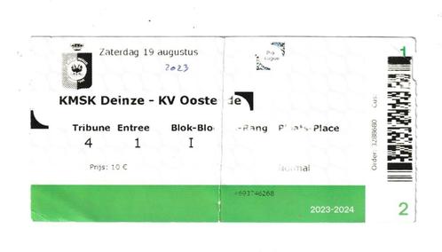 KMSK Deinze - KV Oostende : 1 billet (d'occasion) 19/08/23, Collections, Articles de Sport & Football, Utilisé, Autres types, Enlèvement ou Envoi