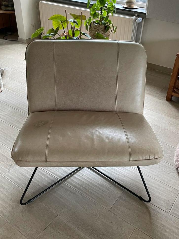 Zeteltje, fauteuil, Huis en Inrichting, Stoelen, Gebruikt, Twee, Leer, Ophalen