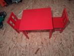 IKEA kindertafel en 2 stoelen ROOD, Kinderen en Baby's, Ophalen, Gebruikt, Tafel(s) en Stoel(en)