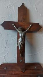 Antiek houten kruis met jezus, Ophalen of Verzenden