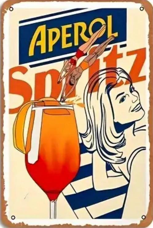 Reclamebord vintage Aperol Spritz (6) - mancave poolhouse, Verzamelen, Merken en Reclamevoorwerpen, Nieuw, Reclamebord, Ophalen of Verzenden