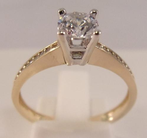 14 Karaat geelgouden verlovingsring/trouwring, Handtassen en Accessoires, Ringen, Zo goed als nieuw, Dame, 17 tot 18, Goud, Goud