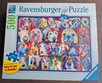 Ravensburger puzzel kleurrijke honden - 500 stuks., Hobby en Vrije tijd, Ophalen of Verzenden, Zo goed als nieuw