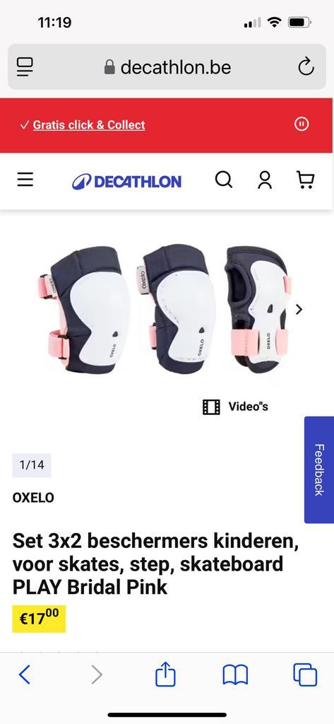 Oxelo beschermers knie, elleboog, pols 6-10 jaar, Kinderen en Baby's, Speelgoed | Buiten | Rolschaatsen, Gebruikt, Ophalen