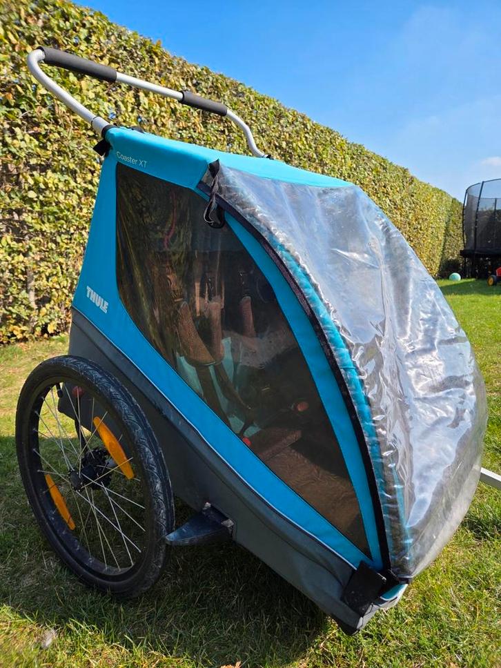 Thule Coaster XT Blue Fietskar + aansluiting fiets, Fietsen en Brommers, Fietsaccessoires | Aanhangwagens en Karren, Gebruikt