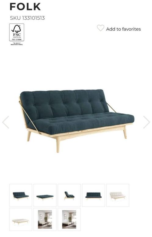 Karup design zetelbed Folk, Huis en Inrichting, Zetels | Zetels en Chaises Longues, Zo goed als nieuw, Tweepersoons, Minder dan 150 cm