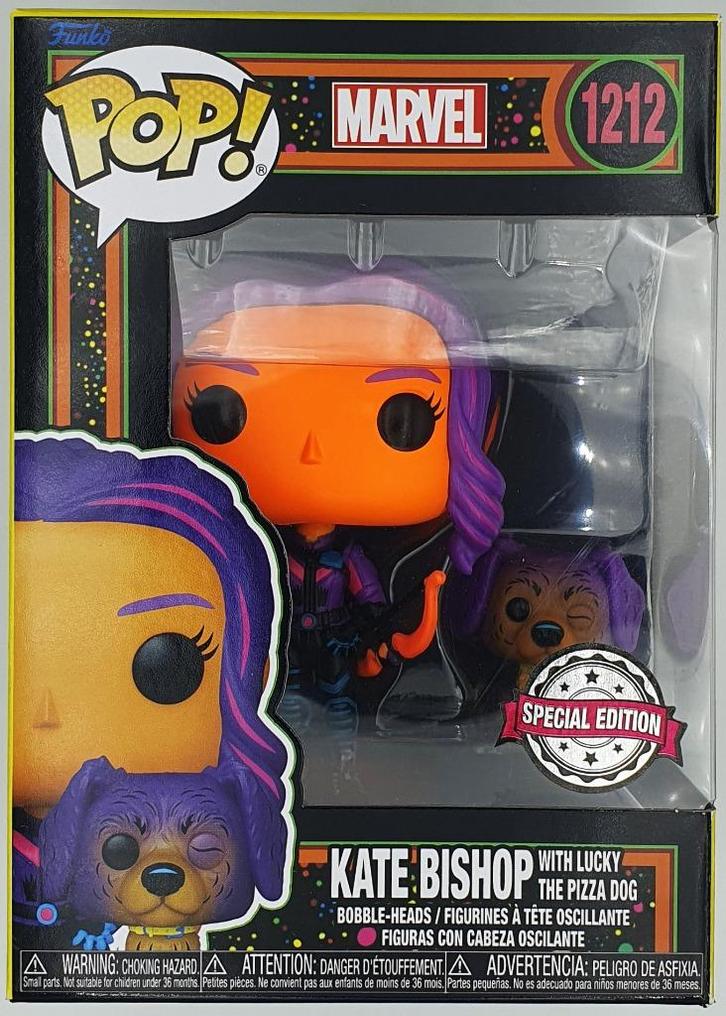 Funko POP Marvel - Kate Bishop with Lucky The Pizza Dog 1212, Verzamelen, Poppetjes en Figuurtjes, Zo goed als nieuw, Verzenden