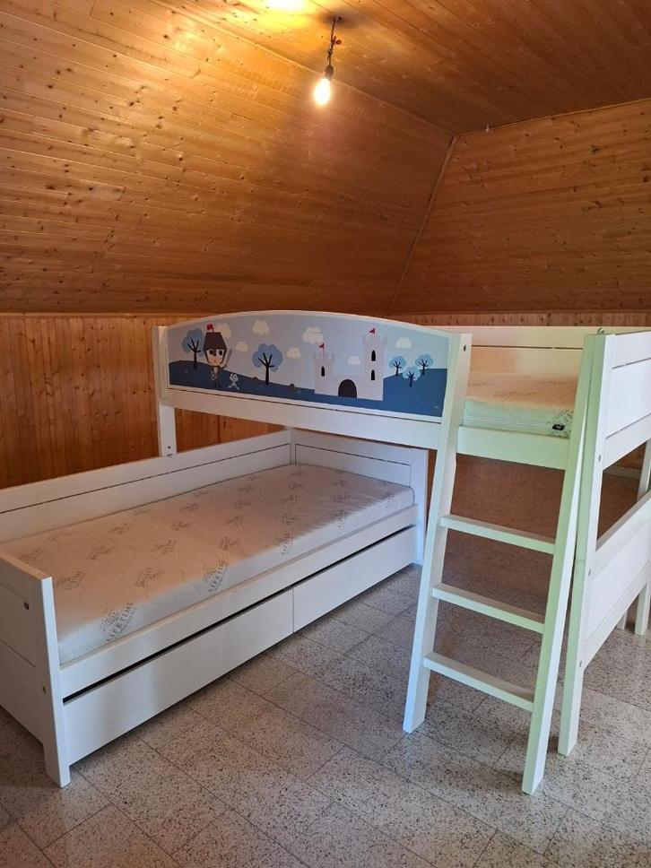 Lifetime hoekstapelbed thema ridder met 2 lades, accessoires, Kinderen en Baby's, Kinderkamer | Stapelbedden en Hoogslapers, Gebruikt