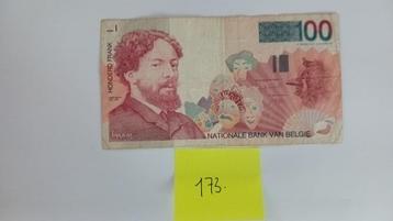 100 Frank België 1995-1999   James Ensor, Ophalen of Verzenden, Los biljet