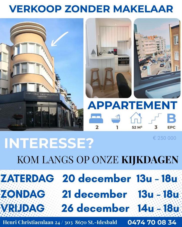 Appartement met 2 slaapkamers - St. Idesbald - TOPLIGGING, Immo, Huizen en Appartementen te koop