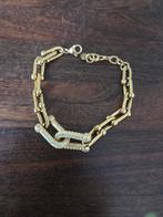 Goudkleurige armband met steentjes, Handtassen en Accessoires, Ophalen of Verzenden
