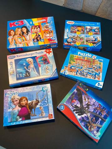 Set van 6 puzzels in goede staat 50-100 stuks beschikbaar voor biedingen