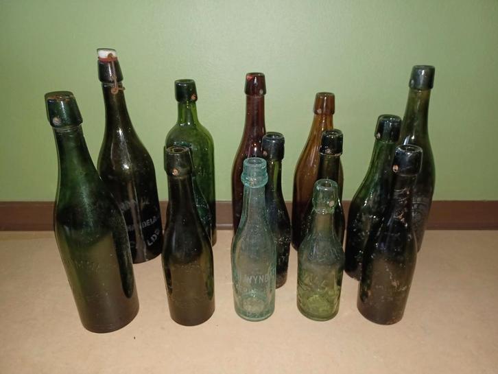 Lot oude bierflessen Zie beschrijving, Verzamelen, Biermerken, Gebruikt, Flesje(s), Ophalen