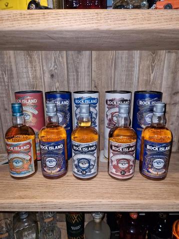 Rock Island Whisky, 5 flessen, 21 yo, 14 yo, zie foto's disponible aux enchères