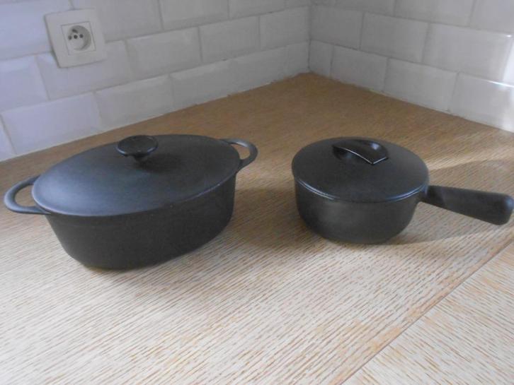 Le Creuset - Cousances - Gietijzeren braadpan + koekenpan. I, Huis en Inrichting, Keuken | Potten en Pannen, Gietijzer, Ophalen of Verzenden