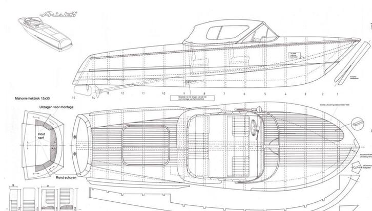 Bouwplan van de Riva Ariston, Hobby en Vrije tijd, Modelbouw | Boten en Schepen, Nieuw, Verzenden