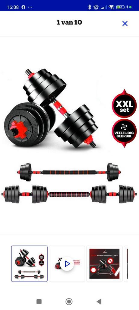 Verstelbare Dumbbell Set tot 40kg – Professionele 2-in-1 Hal, Sport en Fitness, Fitnessmaterialen, Dumbbell, Ophalen of Verzenden