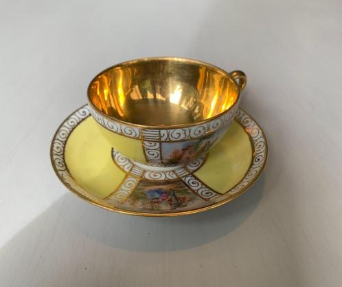 FSK Fine art theekopje en schotel, zeldzaam, Antiek en Kunst, Antiek | Servies los, Ophalen of Verzenden