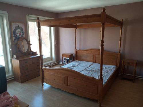 Volledige slaapkamer met hemelbed, Maison & Meubles, Chambre à coucher | Chambres à coucher complètes, Utilisé, Deux personnes