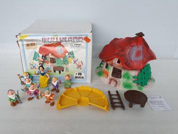 Sneeuwwitje: Paddenstoel + Sneeuwwitje + 7 dwergen (Bully), Verzamelen, Disney, Ophalen of Verzenden, Gebruikt, Beeldje of Figuurtje