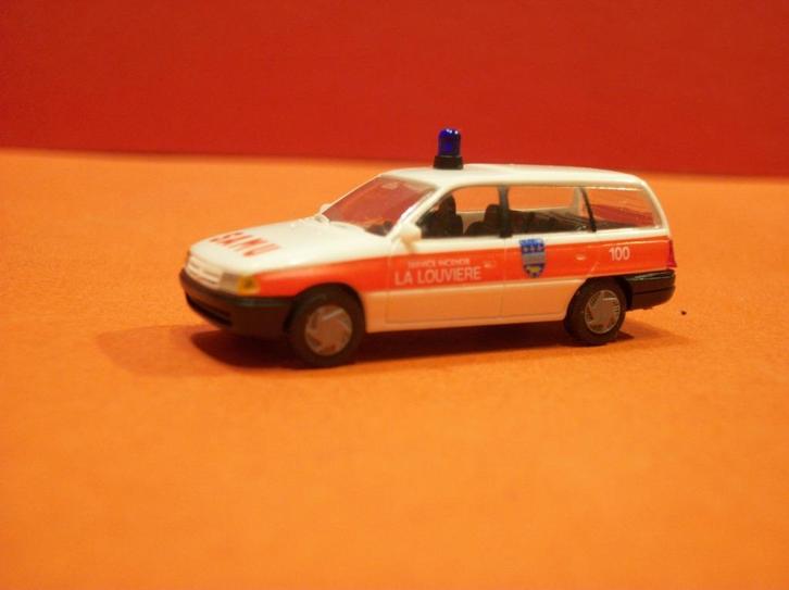 BRANDWEER VAN LA LOUVIERE - BELGISCHE AUTO BUSCH H0 - 1:87, Hobby en Vrije tijd, Modeltreinen | H0, Nieuw, Overige typen, Gelijkstroom of Wisselstroom