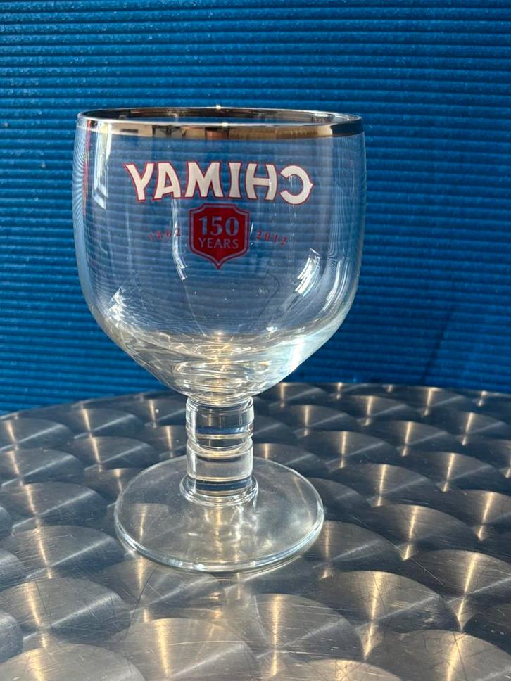 Chimay 150 jaar glas, Verzamelen, Glas en Drinkglazen, Nieuw, Bierglas, Ophalen of Verzenden
