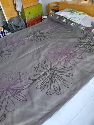 Tentures grises imprimées velours 230x270 beschikbaar voor biedingen