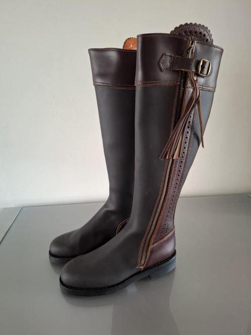 Bruine lederen paardrijlaarzen Spaanse stijl (maat 36-37), Dieren en Toebehoren, Paardrijkleding, Nieuw, Dames, Schoeisel, Overige soorten