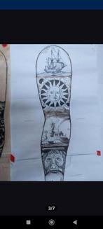 Tattoo Designs M.Tess "Delft" op papier, collage, Ophalen of Verzenden