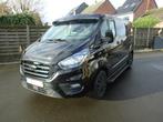 Ford Trancit Custom luxe uitvoering automaat dubbel cabine., Auto's, 4 cilinders, Zwart, Bedrijf, 6 deurs