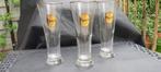 3 Vintage bierglazen Carlsberg met goudkleurige opdruk, Ophalen, Gebruikt, Bierglas