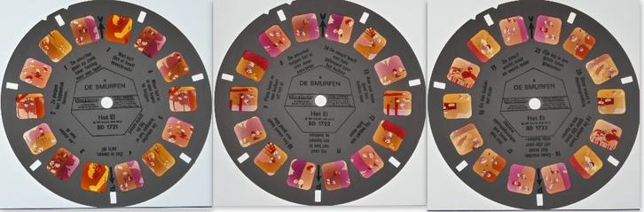 View-master Les Schtroumphs -- BD 1721 2 3 -- 3 disques, Antiquités & Art, Antiquités | Jouets, Enlèvement ou Envoi