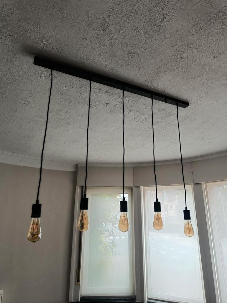 Hanglampen met vintage gloeilampen, Huis en Inrichting, Lampen | Hanglampen, Zo goed als nieuw, Ophalen