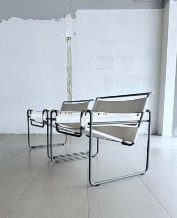 2X Vintage Original Wassily B3 Armchairs By Marcel Breuer beschikbaar voor biedingen