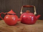 Vintage emaille thee kannetjes.  2stuks, Antiek en Kunst, Verzenden