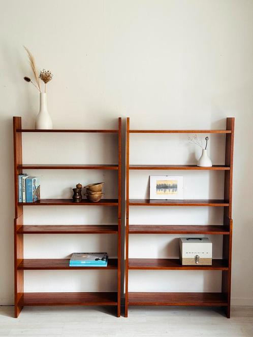 Vintage boekenrek roomdivider jaren 60 teak, Huis en Inrichting, Kasten | Boekenkasten, Zo goed als nieuw, 50 tot 100 cm, 150 tot 200 cm