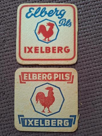 2 oude bierviltjes Elberg Pils brouwerij Ixelberg Brussel  beschikbaar voor biedingen