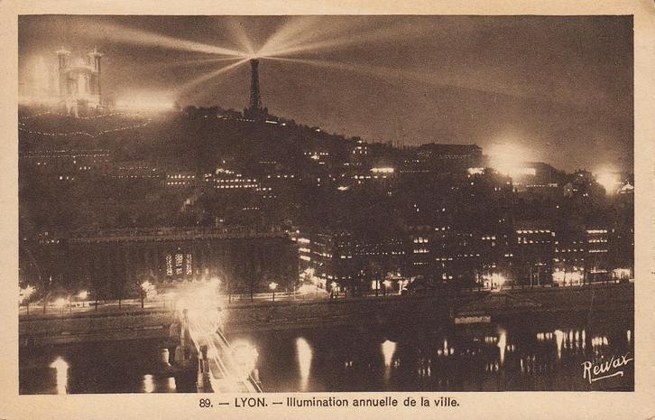 1910 - FRANKRIJK - Lyon: Illumination annuelle de la ville, Verzamelen, Postkaarten | Buitenland, Ongelopen, Frankrijk, Voor 1920
