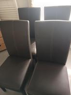 4 donkerbruine stoelen., Ophalen, Zo goed als nieuw