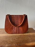 Vintage tas met krokodil, Handtassen en Accessoires, Tassen | Damestassen, Ophalen, Zo goed als nieuw, Oranje, Handtas