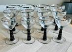 Vintage glazen, zwart en zilver, in perfecte staat!, Enlèvement, Comme neuf, Autres types